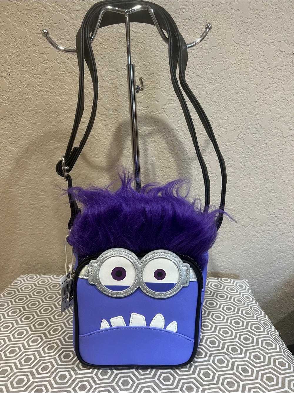 Loungefly universal studios evil minion Crossbody Bag with Faux Fur